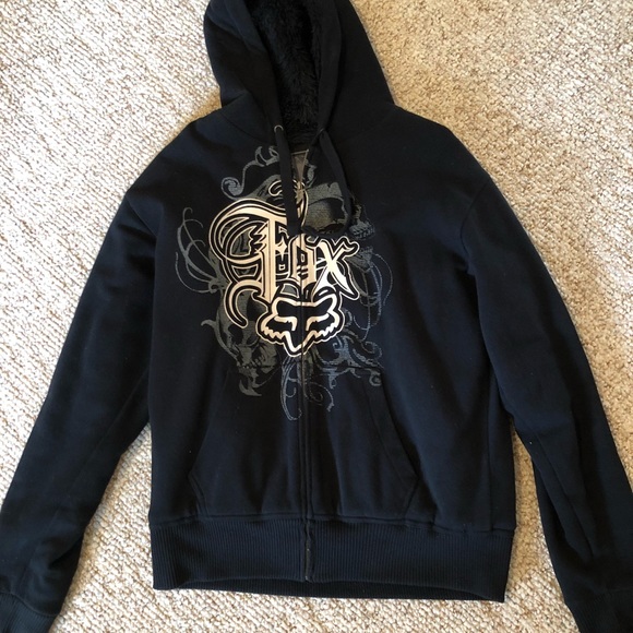 Fox Riders Torn Apart Zip Hoodie Sweatshirt Jacket NWT
